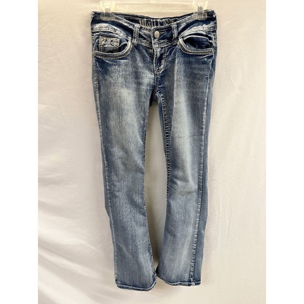 Wall Flower Womens Low-rise Straight Leg Relaxed fit Jeans Light Wash Size 15in